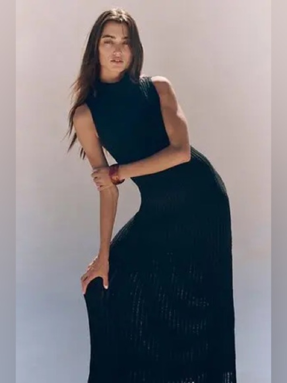 Free People FP Beach Black Knit Dress